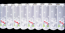 Weihnachtsgardine Weihnachtsmann mit Rentier Bistro Scheibengardine 8 Breiten