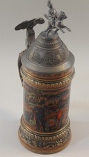 Moderner Reservistenkrug, Zinndeckel, Dragoner, unbeschädigt