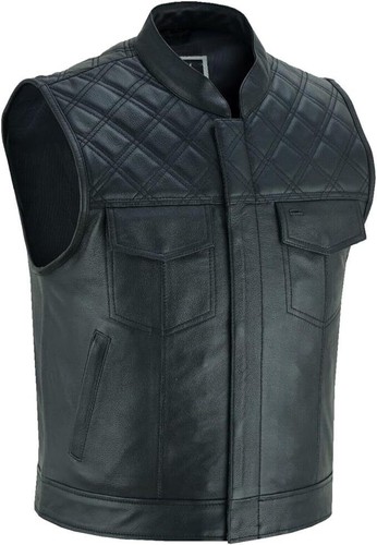 Herren lederweste zipper - lederweste, weste