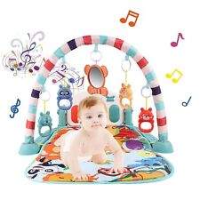 Krabbeldecke und Spieldecke mit Musik & Klavierspiel，5 abnehmbare Spielzeuge 