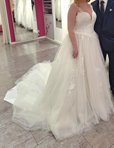 Brautkleid linie weiß - brautkleid,