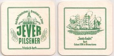 Jever Friesisches Brauhaus - alter Bierdeckel "Santo André - Bark - 1896"