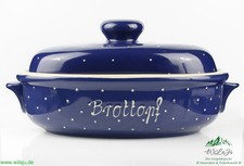 Rheinsberger Keramik Manufaktur Blau 1 Punkt Brottopf Landhausstil Bauernhaus