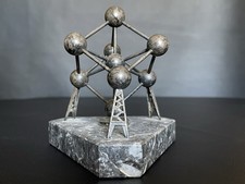 Altes Atomium Modell Versilbert Metall Brüssel Schreibtischmodell