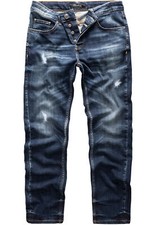 Herren Jeans Regular Straight Fit Denim Hose Destroyed R7998