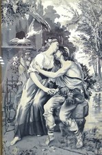 In Seide gewebtes Bild im Rahmen Frankreich um 1880 Nach Lionel Royer NK-3885