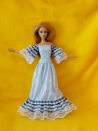 Barbie kleid silber schwarz - kleid,