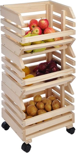 Obstkorb mit rollen holz - mit, –