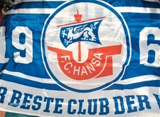 FC HANSA ROSTOCK FAHNE  1965  ca. 80 x 120 cm mit Durchzug NEU,Lizenz