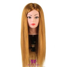 Trainingskopf 24" 50% Echthaar Haar Salon Cosplay Übungskopf Friseurkopf Set DE