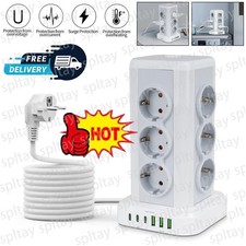 Steckdosenleiste 2500W 12 Fach Mehrfachsteckdose mit USB-A USB-C Mehrfachstecker