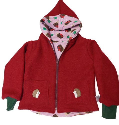 Wollwalkjacke wendejacke igel - wendejacke,