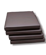 4er Set Sitzkissen Stuhlkissen Bankkissen Kunstleder Dunkel Braun 40x40 Sparset 