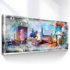 Leinwand Bild Düsseldorf Panorama Städte Abstrakt Wandbilder XXL Wohnzimmer 3344
