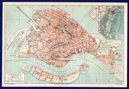 Stadtplan venedig anno 1897 - venedig,