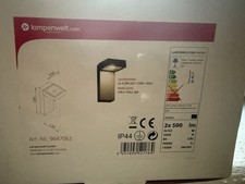 Außenleuchte mit Bewegungsmelder, Anthrazit, Warmweiß. 2 Stück