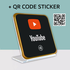 NFC YouTube Display Ständer mit QR Code Tap & Subscribe