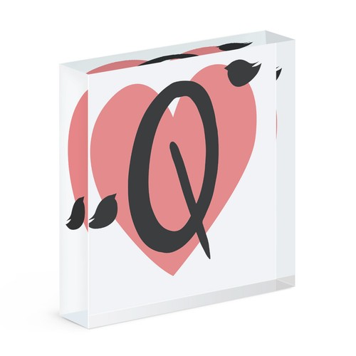 Buchstabe herz alphabet - q,