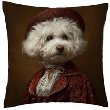 Dekokissen mit Füllung Bichon Frisé 45x45, Kissen Hunde, Couchkissen, Pudel