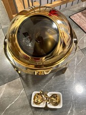 Chafing Dish Rund Gold.mit Servierlöffel