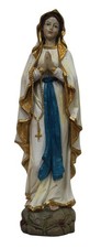 Heilige Madonna Figur Lourdes 30 cm Polyresin Holzoptik Deko