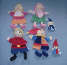 4 x Sterntaler Handpuppe Elfe Feuerwehr Prinzessin Kasperle + 2 Fingerpuppen