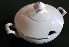 Schirnding Terrine mit Goldrand No. 2 - Porzellan weiß 3l