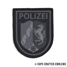 Gewebtes Patch Polizei NRW Wappen schwarz/weiß - subdued Abzeichen