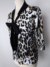 Wie neu! Damen Pullover Pulli Oberteil  Leoprint Viskose ART & COLOUR Gr.42