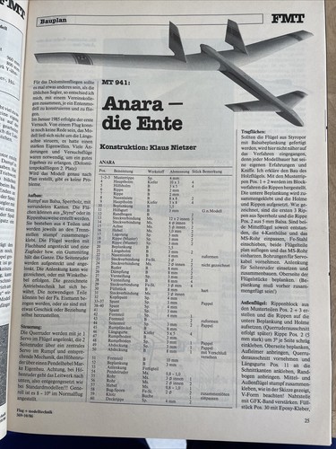 Bauplan für segelflugzeug - bauplan,
