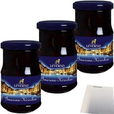 Leverno Amarena-Kirschen entsteint 3er Pack 3x140g Glas usy Block
