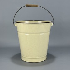 Alter Emaille Eimer creme mit
