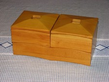 Schmuck-Kästchen  Schmuckkasten  Schatulle Box  Holz  Bambus?  Vintage