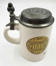Bierkrug DAB Zinndeckel Werbung Kneipe Sammler #22560