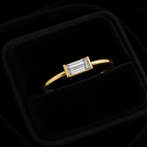 Solitär baguette ring kt - baguette, 9