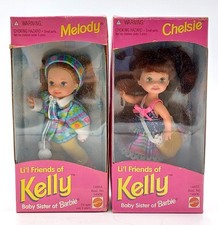 2x Mattel 1995 Barbie Li'l Friends of Kelly (Shelly) Puppe: Melody + Chelsie