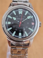 SCHÖNE,SEHR SELTENE VINTAGE GRUEN PRECISION MILITARY HERREN ARMBANDUHR