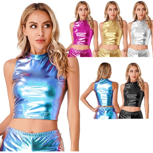 Damen wetlook glänzend crop - damen,