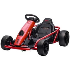 HOMCOM 24V Kinder Elektro Drift Go Kart rot Racing Ride On 2 Geschwindigkeiten 8 12 Jahre