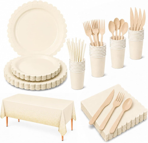 Beige partygeschirr set - set, für