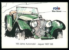 Werbe Aufkleber - JAGUAR 1937 GB - Rolo Blue Street - 10x7cm - Vintage 80er