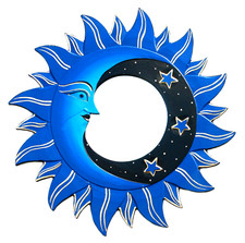 Spiegel Sonne Sterne Holz