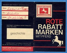 Rote Rabatt-Marken, mit Pferd