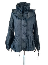 NEW LOOK, Jacke, grau, Gr. 44, Taillengummi, Draht im Kragen, geknöpft