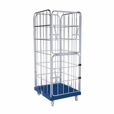 Rollbehälter Gitterwagen Metall - 4-seitig - Nutzhöhe 1.640 mm Rollpl Schwarz RC