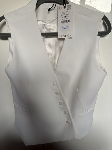 Zara weste weiß - gr.m, -weiß-