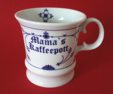 Mamas Kaffeepott Kaffeebecher Haferl OCEAN LINE Strohblume Indisch Blau