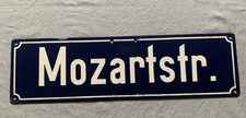 Alt Strassenschild Mozartstr.  Emaille  Schild 60er Jahre Mozart 2,2 kg