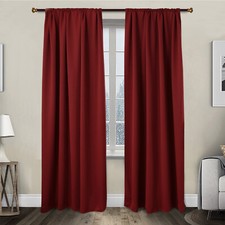 2x Thermovorhang Kräuselband Gardinen Verdunkelung blickdicht Bordeaux 225x135cm