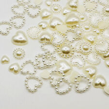 100 Streuteile creme Herzen Perlen Streudeko Mix Hochzeitsdeko Basteln Deko DIY